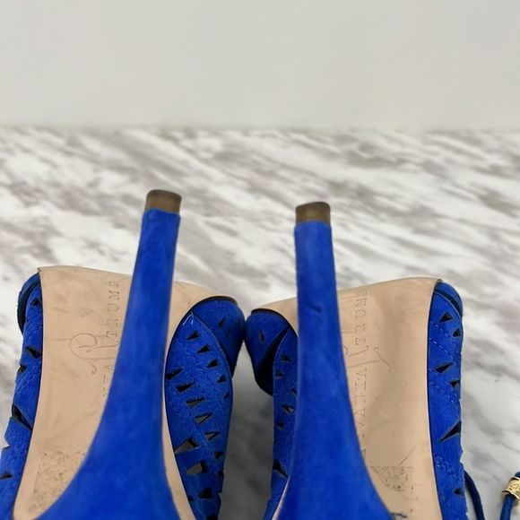 Ivanka Trump Blue Laser-cut Heels - Picture 10 of 13
